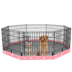 KUMOUARTS dog playpen bottom pad pink fits 24-inch octagon playpen, keeps floors clean.