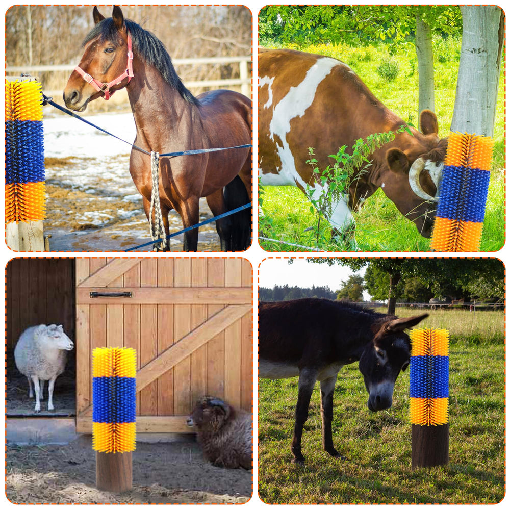 KUNBEIEN horse scratcher full massage brush highlights comfortable grooming during rides