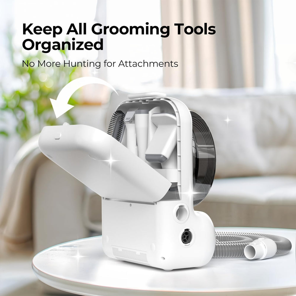 KungFuPet dog grooming vacuum-dryer suction settings highlight customizable power for different coats.
