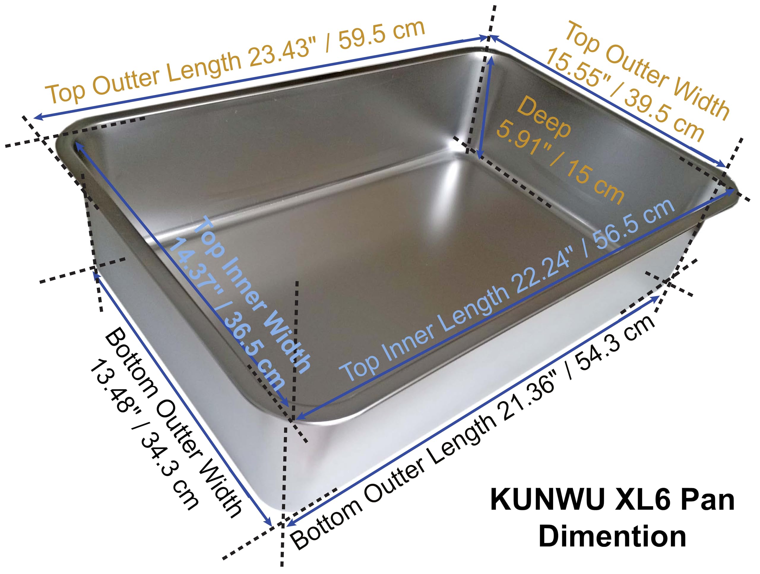 KUNWU XL6 top view illustrates spacious interior and corrosion-resistant pan.