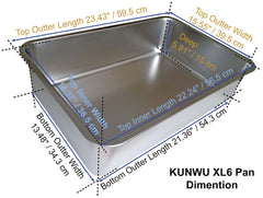 KUNWU XL6 top view illustrates spacious interior and corrosion-resistant pan.