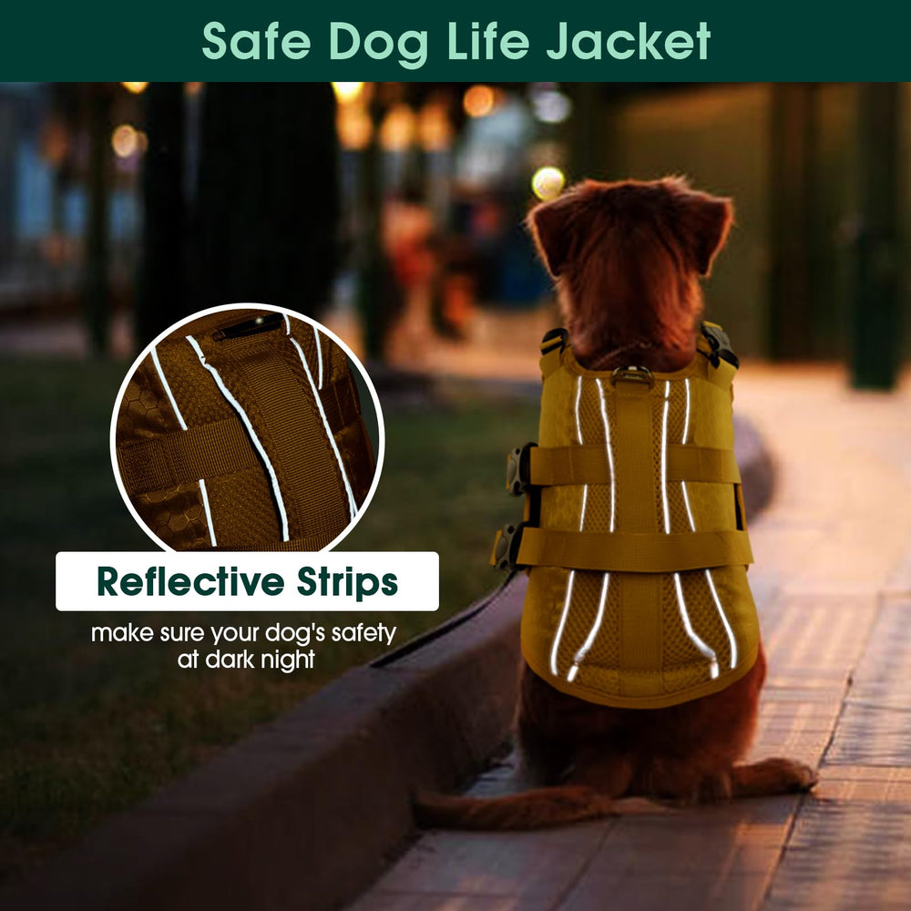 Kuoser adjustable nylon straps ensure secure fit for active dogs.