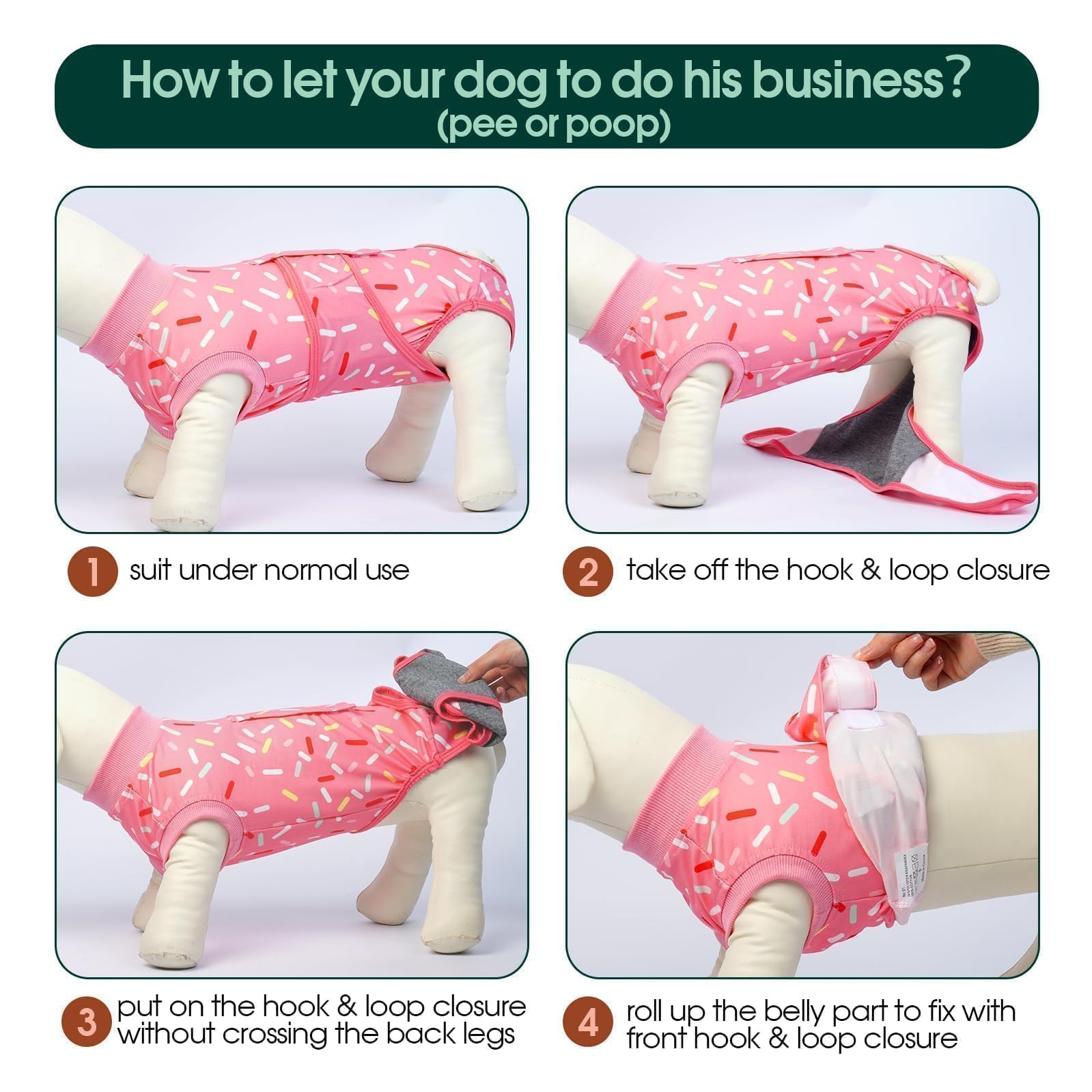 Kuoser back-length adjustable closure design makes sizing simple for growing breeds.