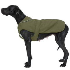 Kuoser Canvas Dog Coat warm fleece keeps your dog cozy on chilly walks.