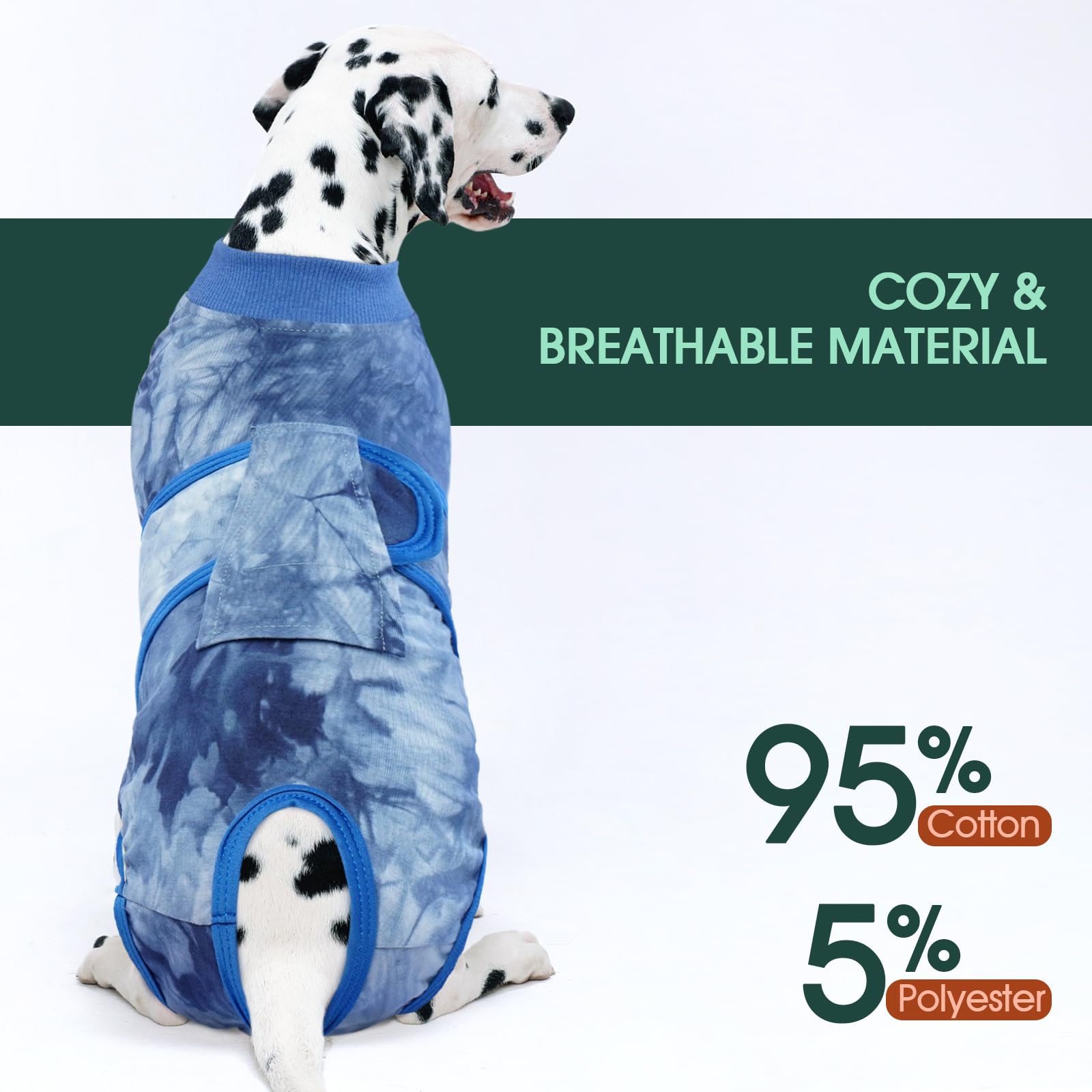 Kuoser cone-alternative dog bodysuit supports eating and walking.