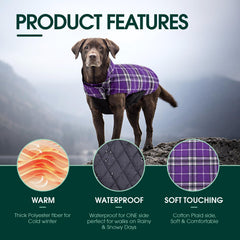 Kuoser dog coat adjustable straps enable quick, comfortable on-dog fit