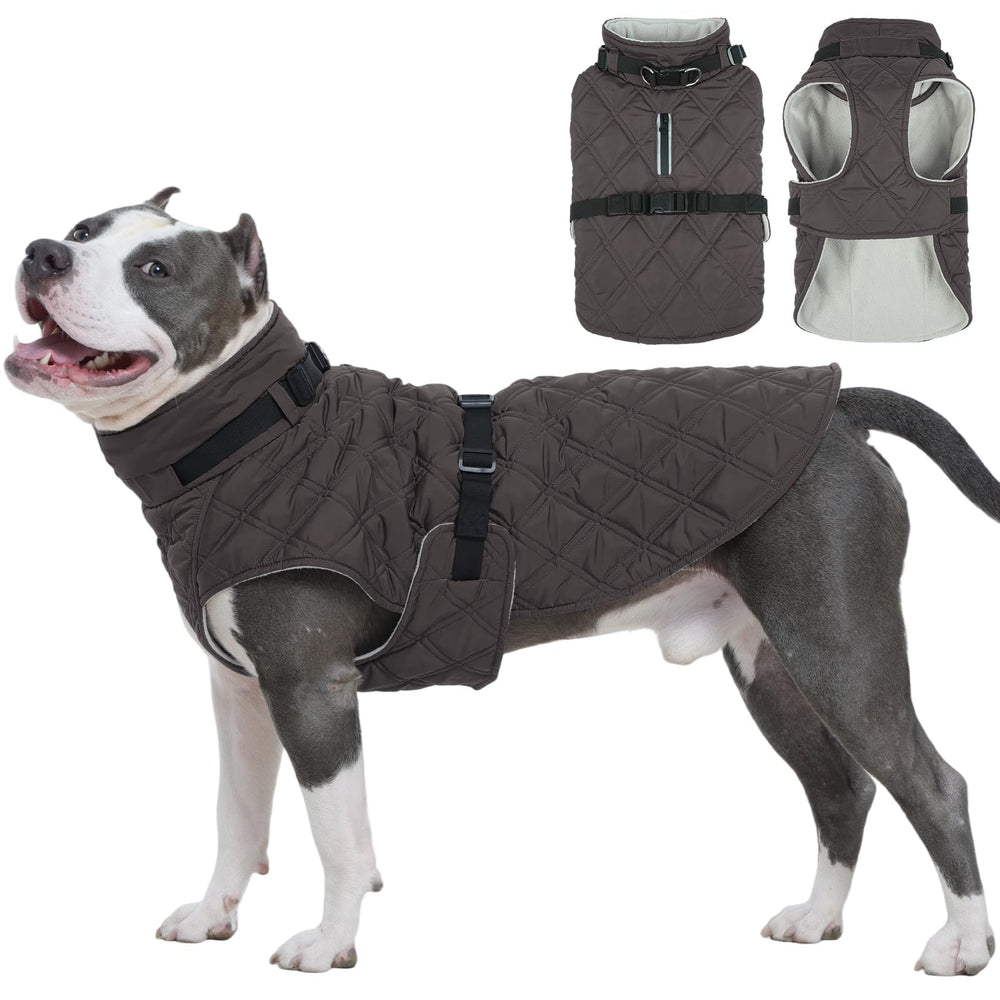 Kuoser dog coat with built-in harness ready for safer, two-in-one walks.