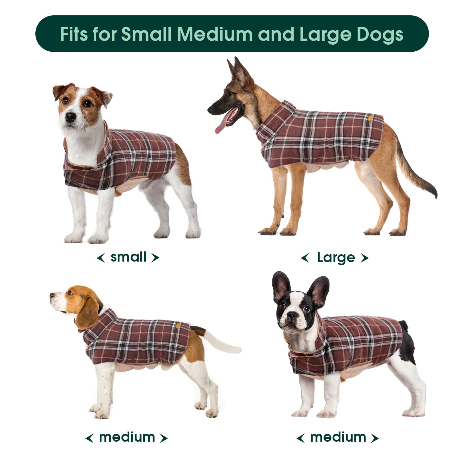 Kuoser dog coat back leash hole enables safe walking with harness.