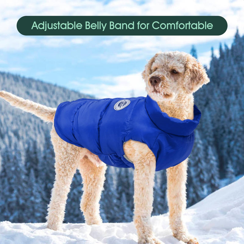 Kuoser Dog Coat Puffer Vest leash-friendly turtleneck supports comfortable walks