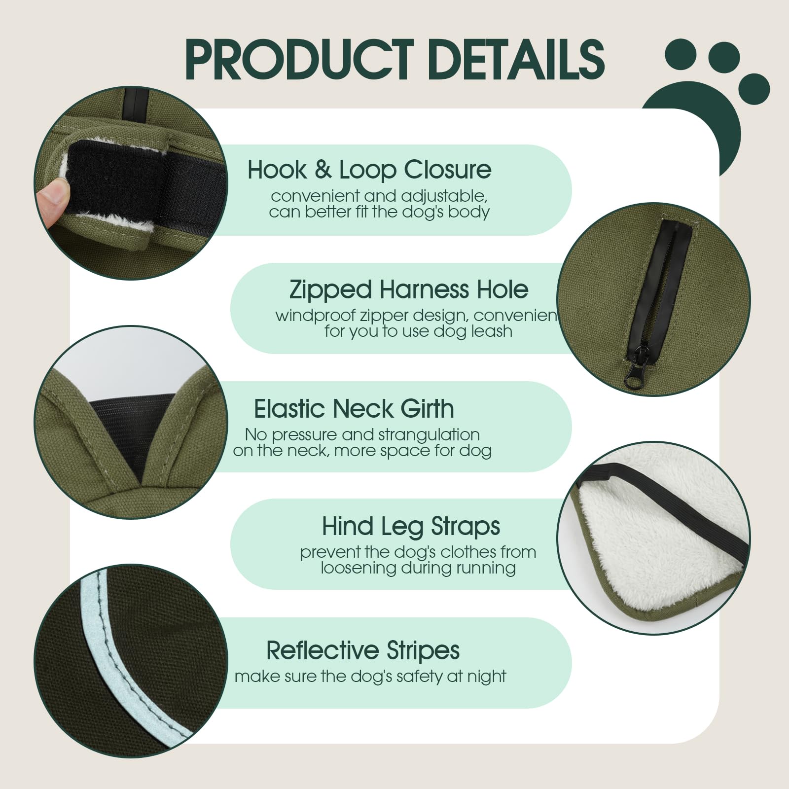 Kuoser dog coat reflective piping enhances visibility during night walks.