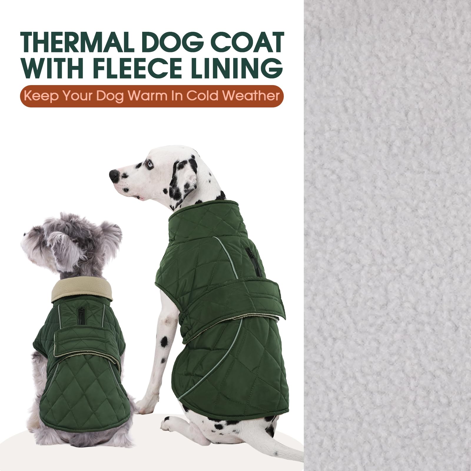Kuoser dog coat reflective strips boost visibility during dusk or night walks