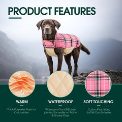 Kuoser dog coat reversible feature demonstrates versatile styling with two looks in one.