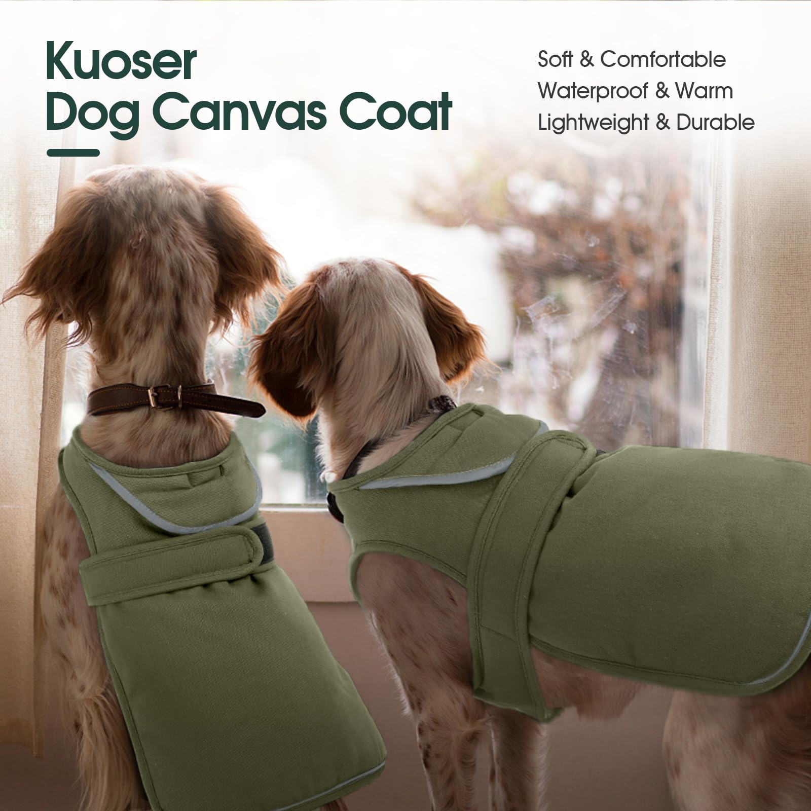 Kuoser dog coat available XS to 3XL for many breeds.
