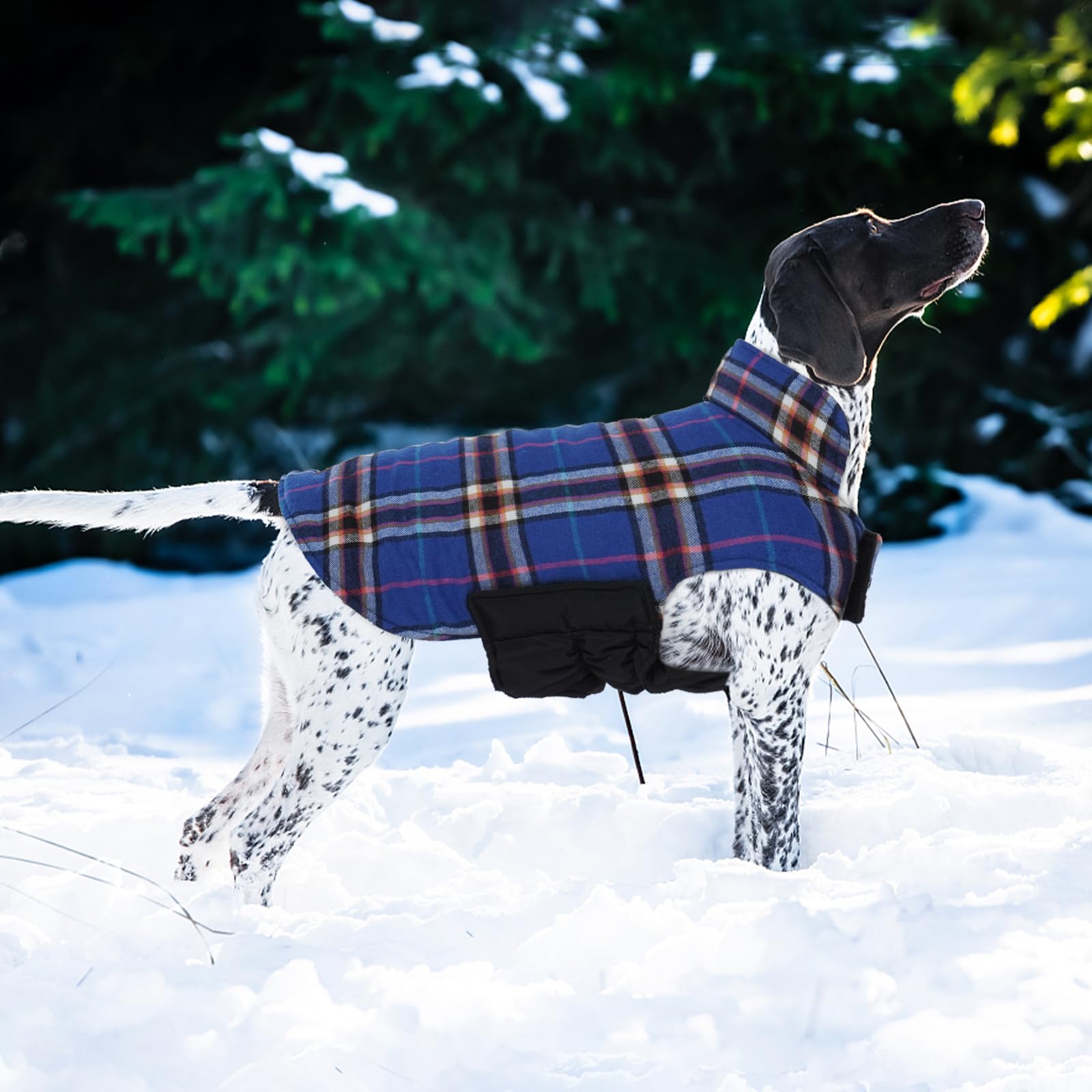 Kuoser vintage plaid pattern coat blends style with function