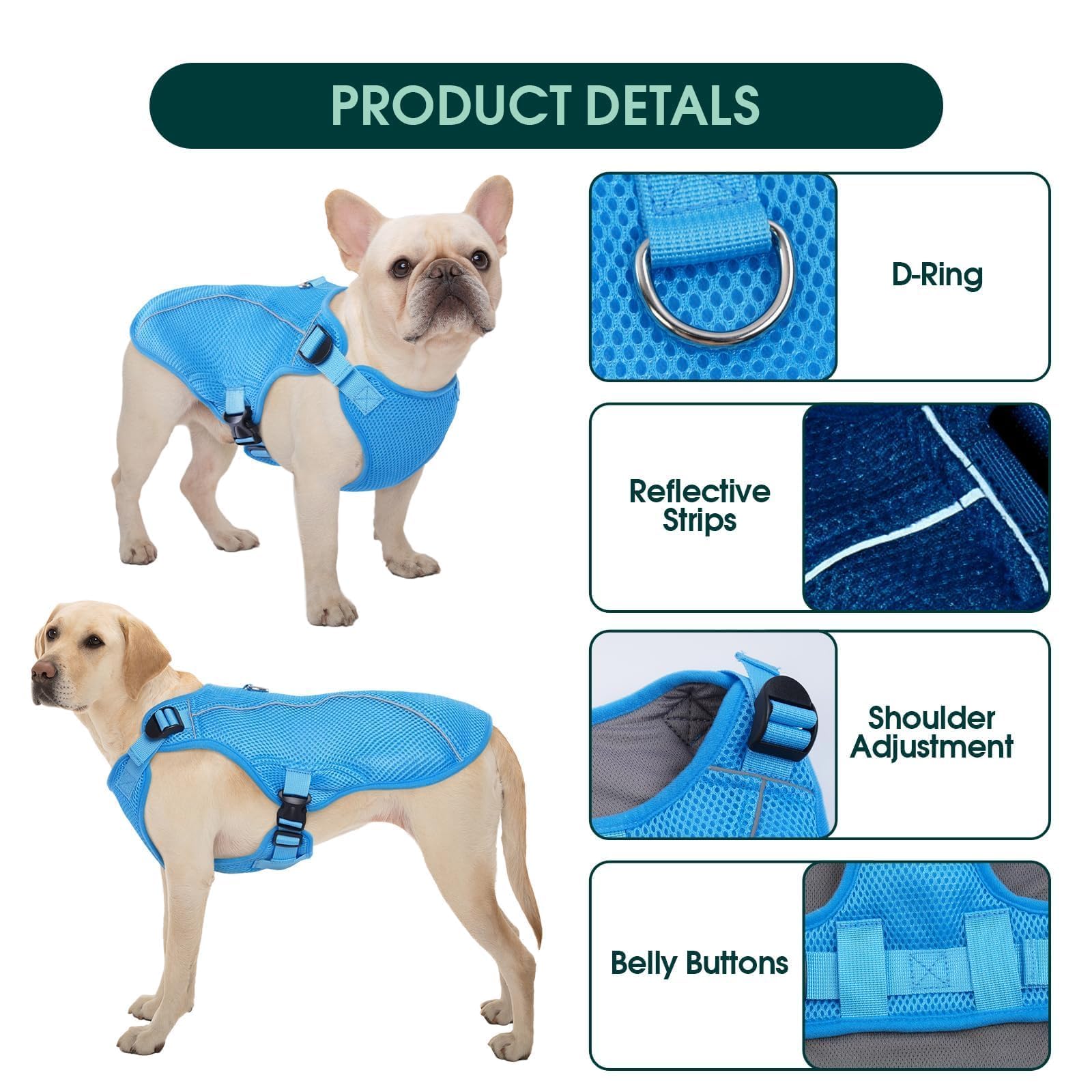 Kuoser cooling vest showing adjustable chest straps for a secure fit.