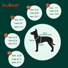 Kuoser dog cooling vest green back view with reflective strips for safety