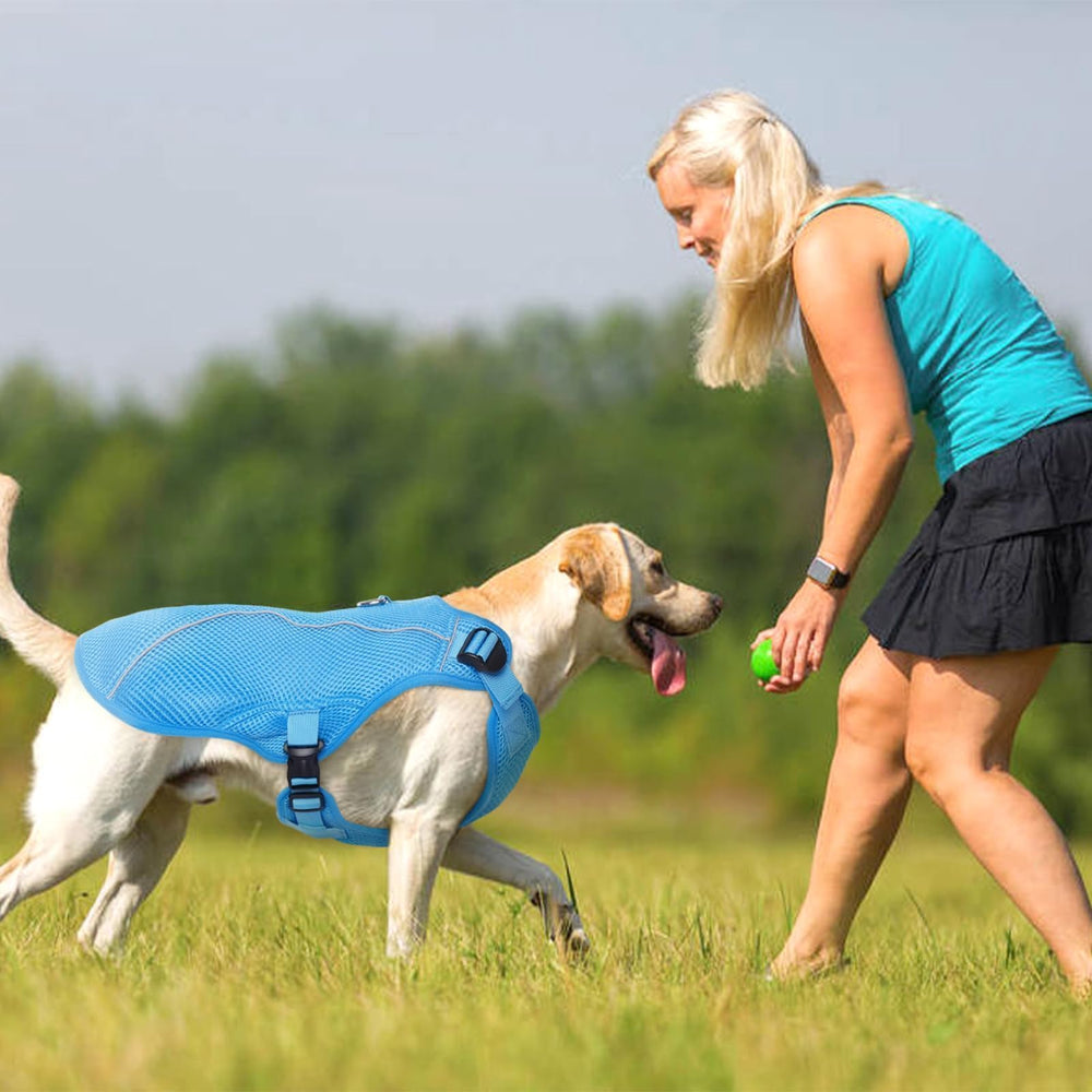 Kuoser cooling vest size guide demonstrates chest measurement for proper fit.