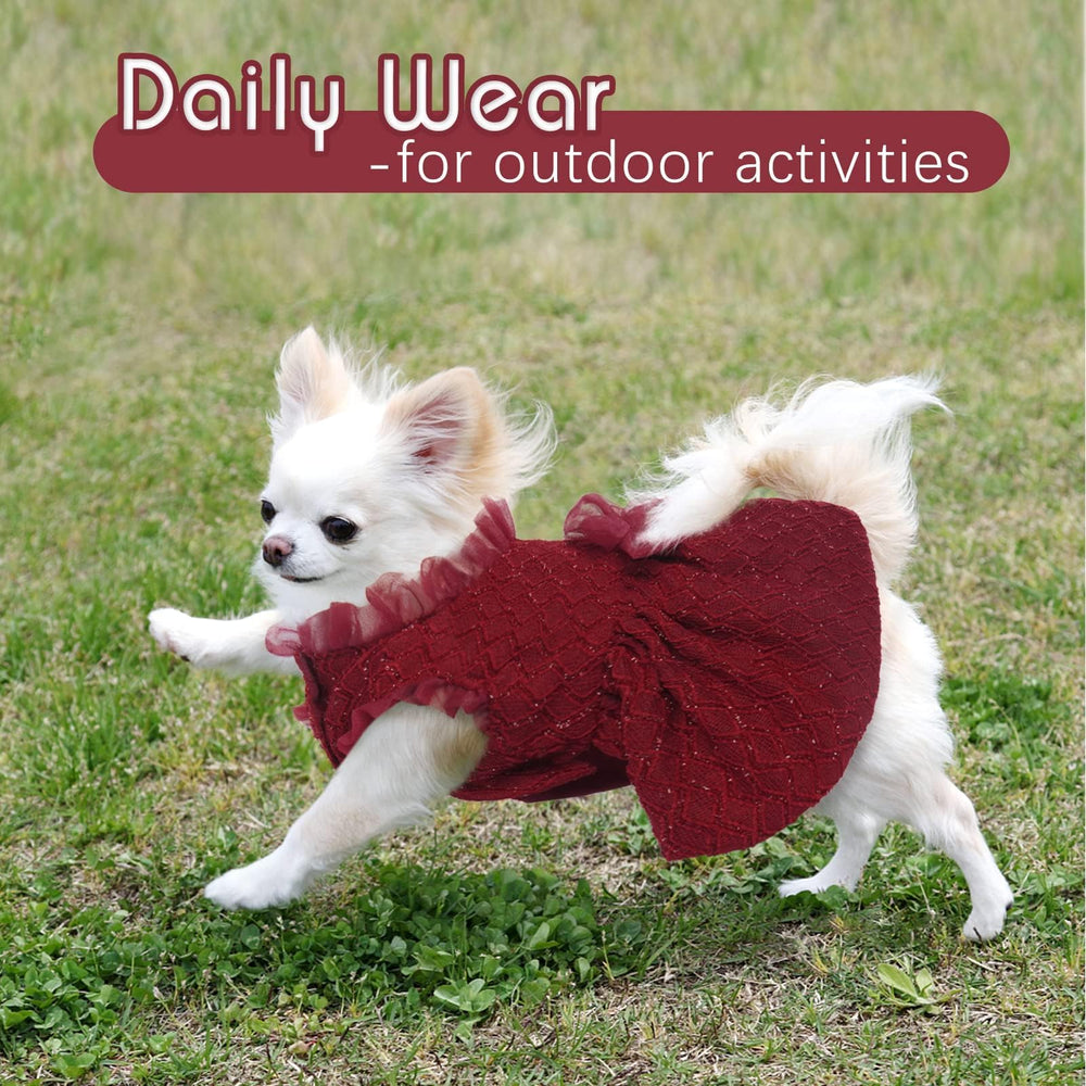 Kuoser dog dress red XS button closure enables easy dressing
