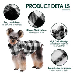 Kuoser dog fleece vest back view with leash hole for easy walks
