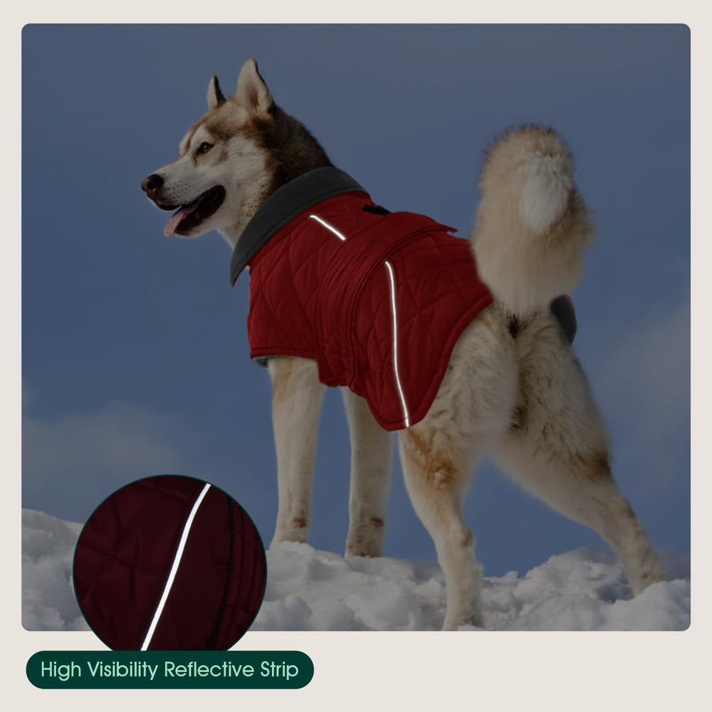 Kuoser size small model wearing red quilted winter vest.