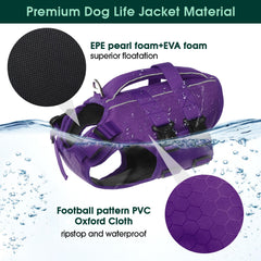 Kuoser dog life jacket adjustable nylon straps secure a snug fit