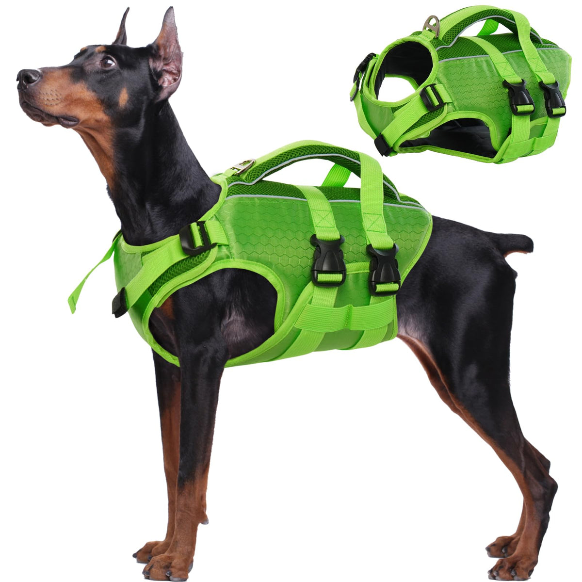 Kuoser dog life jacket front view showcases high flotation for safer swimming