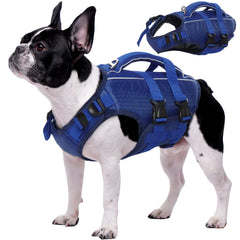 Kuoser dog life jacket front view with high flotation and quick-rescue handle for safer swims