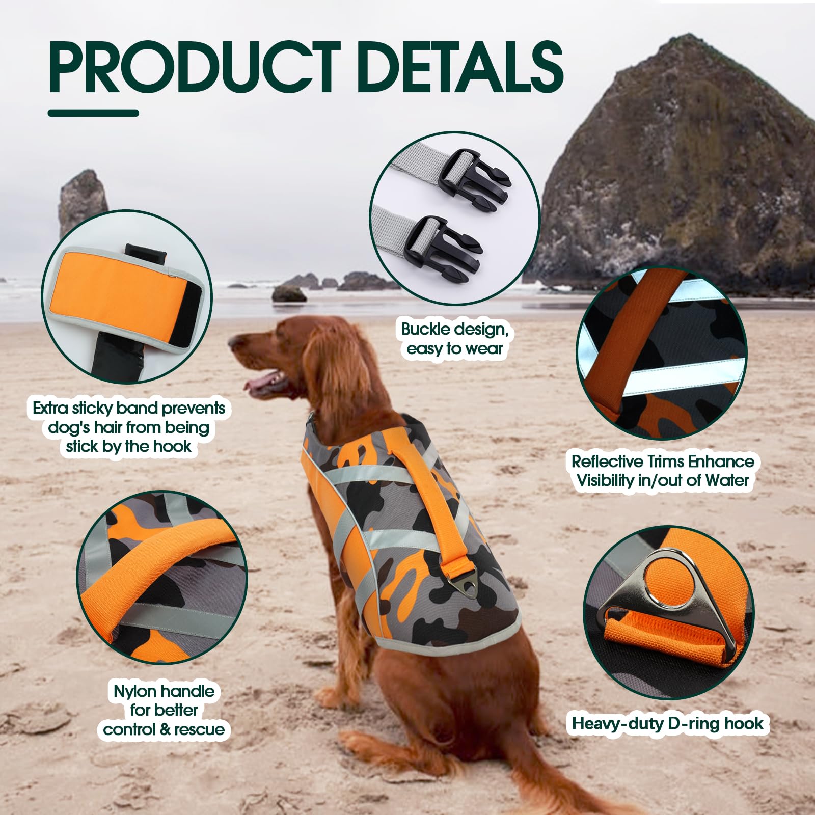  Kuoser life jacket quick-release buckles closeup demonstrates easy, secure sizing