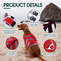 Kuoser life jacket quick-release buckles allow fast on/off.