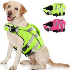 Kuoser dog life jacket top handle for easy water rescue lifting