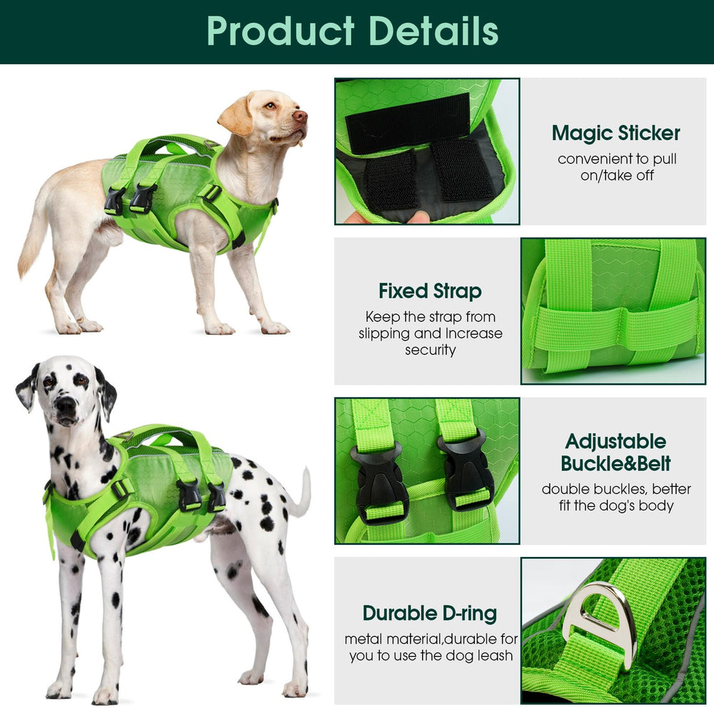 Kuoser dog life vest with handle enables quick rescue and safer water time.