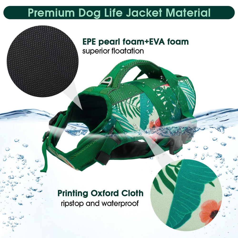 Kuoser dog life jacket adjustable nylon straps ensure secure comfortable fit.