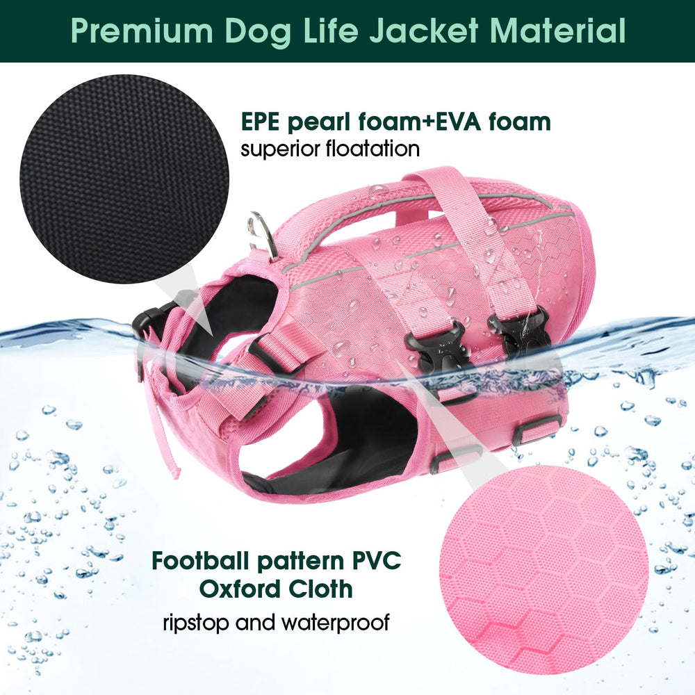 Kuoser dog lifejacket featuring adjustable nylon straps for secure fit