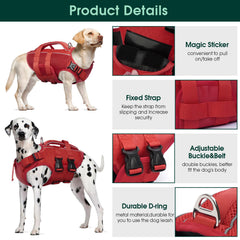 Kuoser dog life jacket adjustable straps ensure secure fit for growing dogs