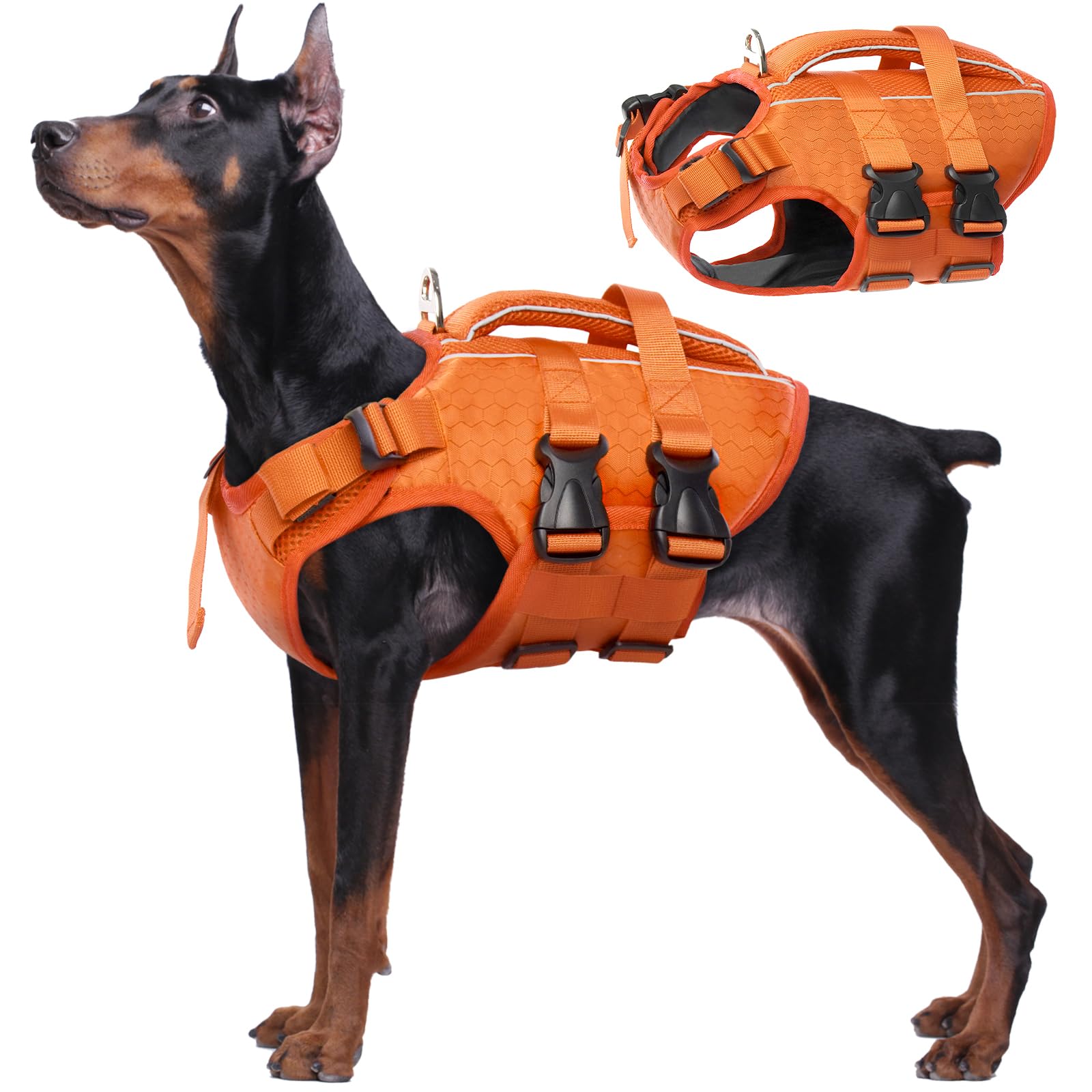 Kuoser dog lifejacket high flotation foam detail enhances buoyancy