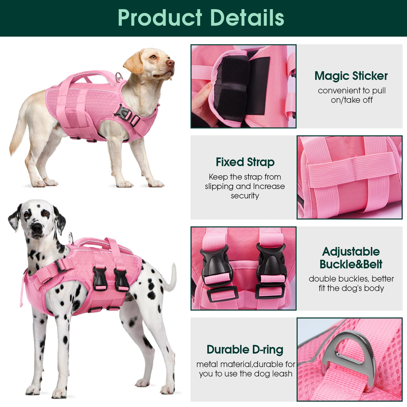 Kuoser dog lifejacket rescue handle in water for quick assistance
