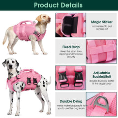 Kuoser dog lifejacket rescue handle in water for quick assistance