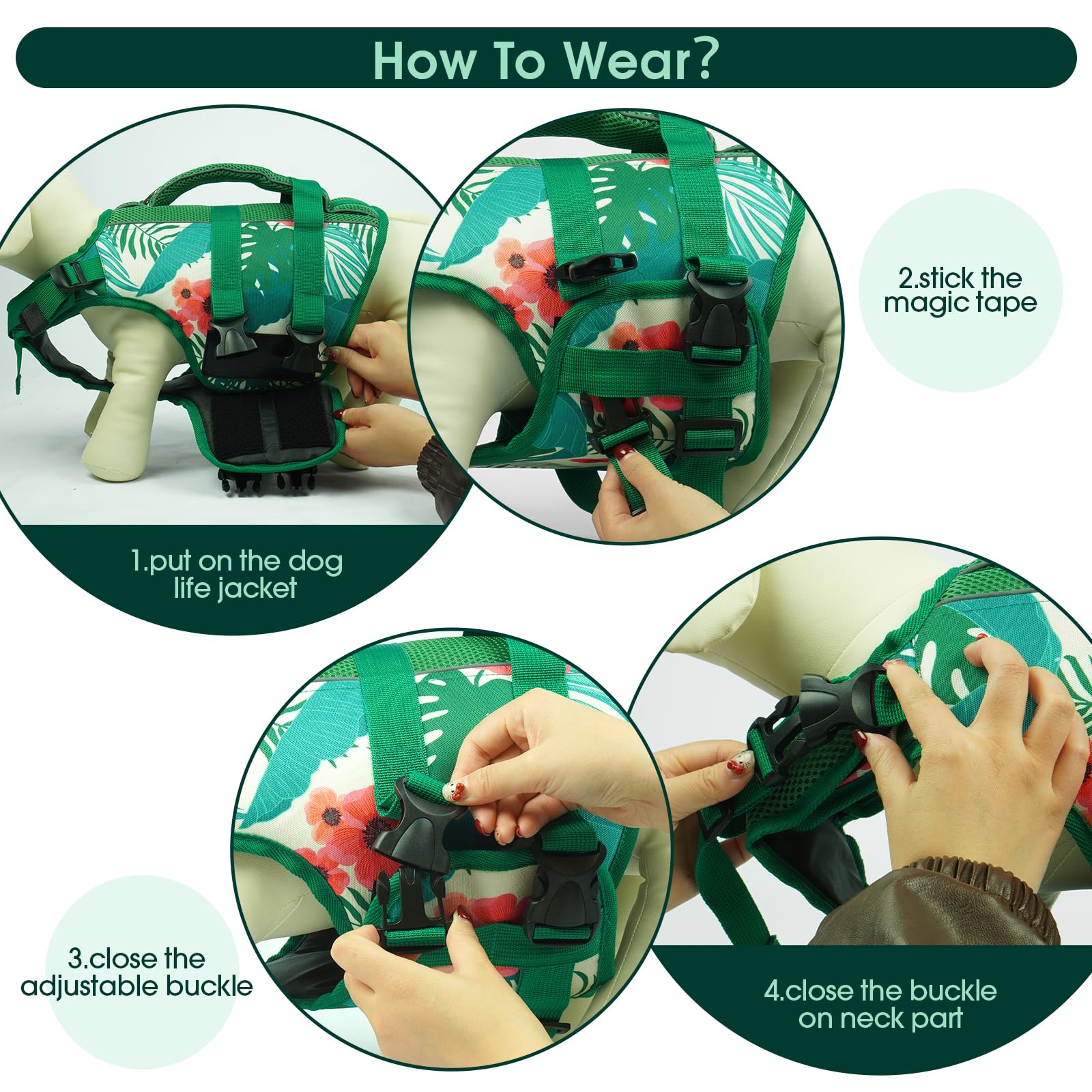 Kuoser dog lifejacket ripstop-oxford fabric resists wear for long-lasting water safety.