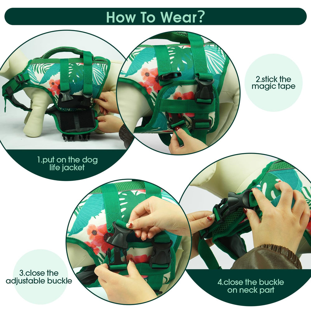 Kuoser dog lifejacket ripstop-oxford fabric resists wear for long-lasting water safety.