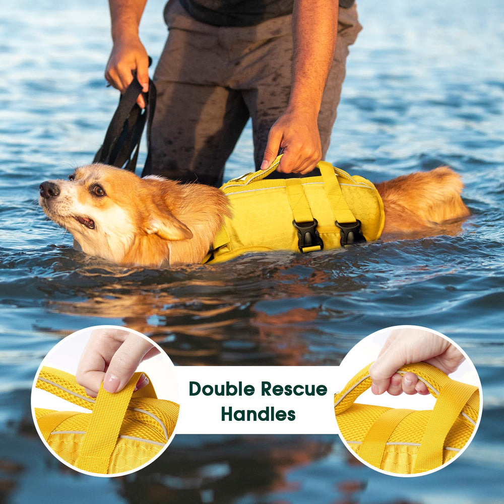 Kuoser dog lifejacket size-variety fits many breeds from small to large.