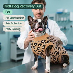 Kuoser dog recovery suit close-up shows soft elastic fabric for gentle healing.