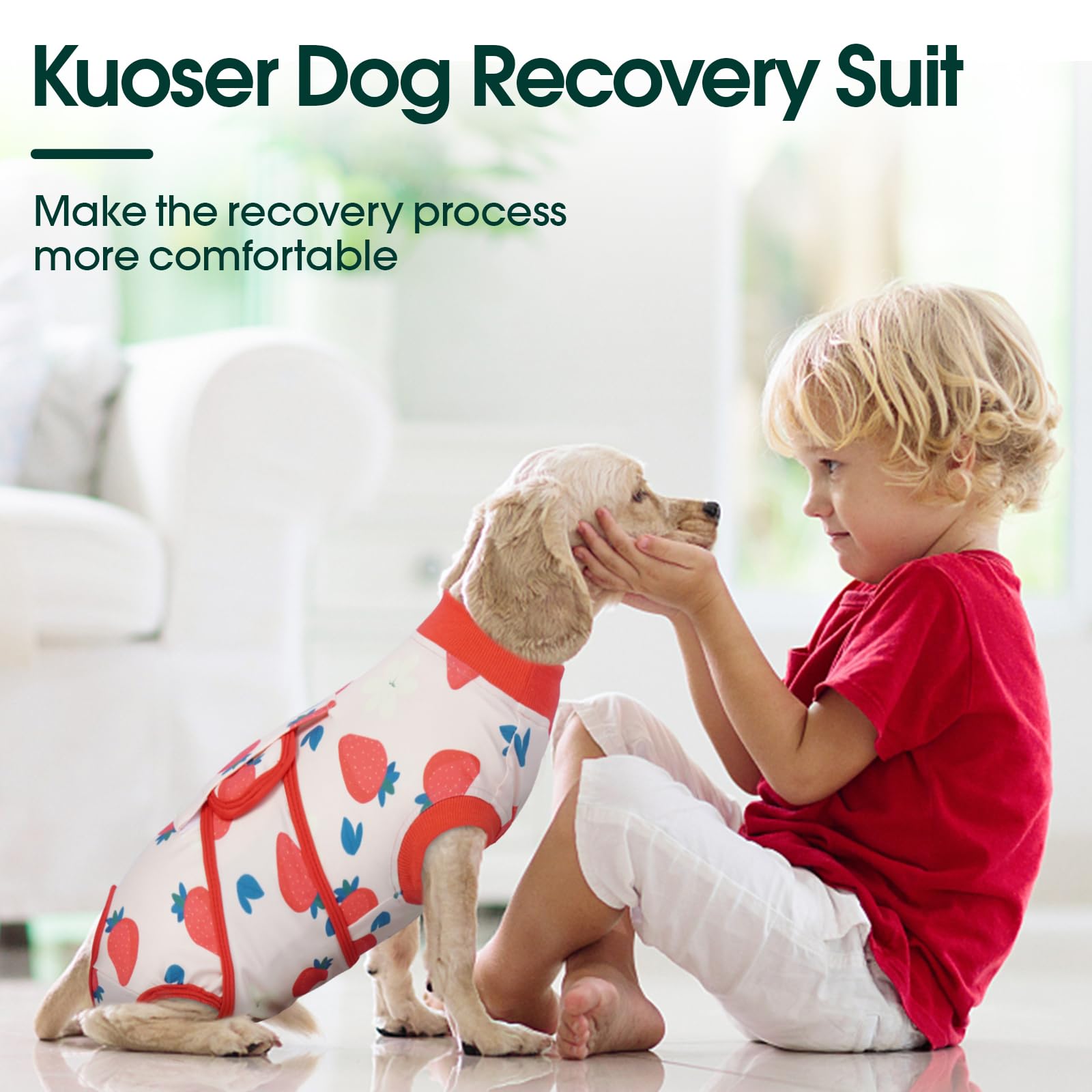 Kuoser dog recovery suit cone-alternative-comfort offers full-coverage without bulky cones