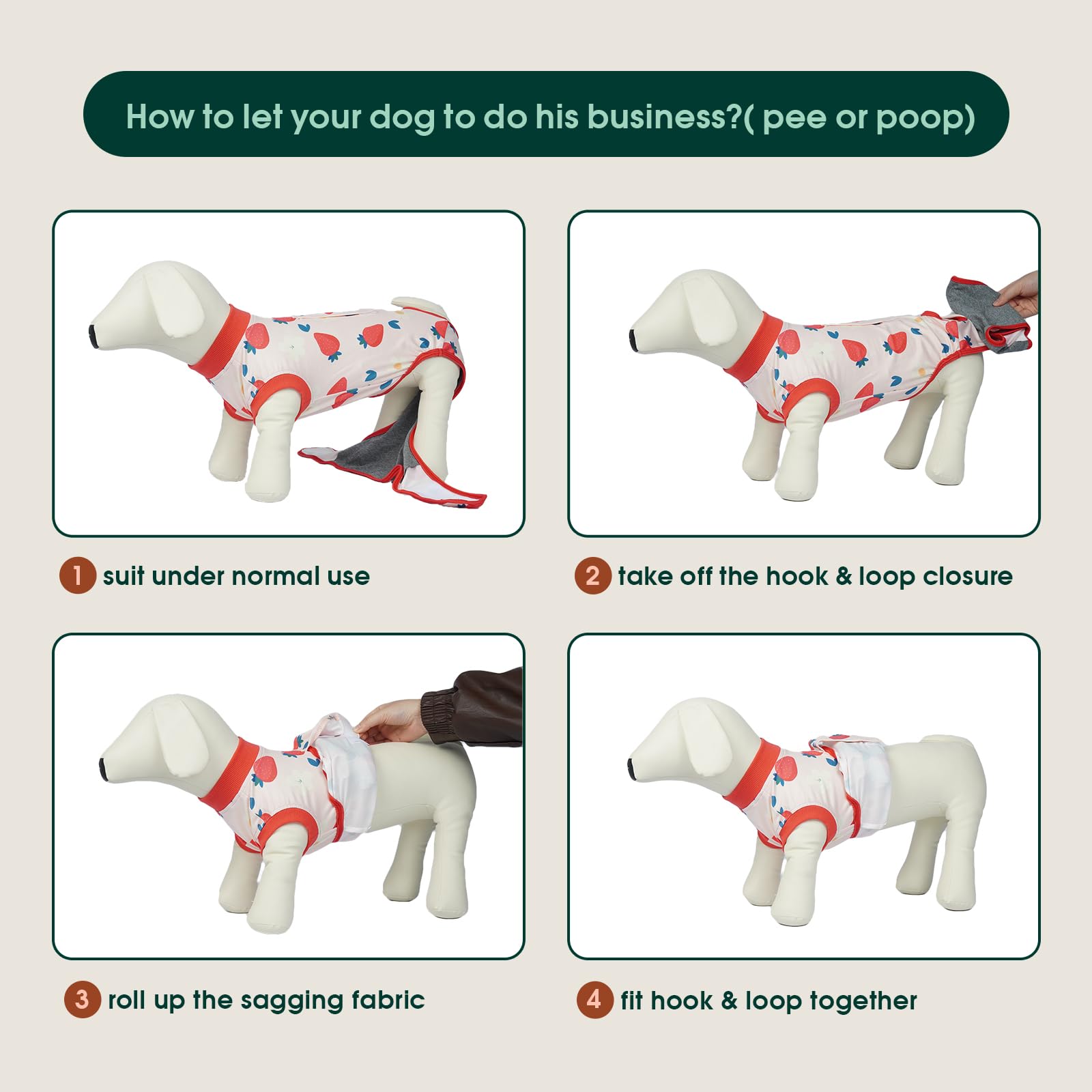 Kuoser dog recovery suit easy-wear adjustable for fast dressing and secure fit