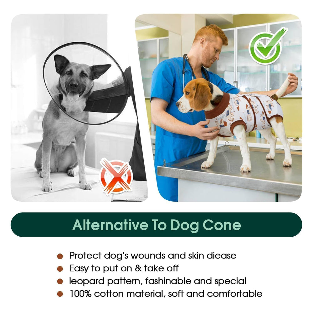 Kuoser dog recovery suit elastic fabric offers comfortable, snug post-surgery wear