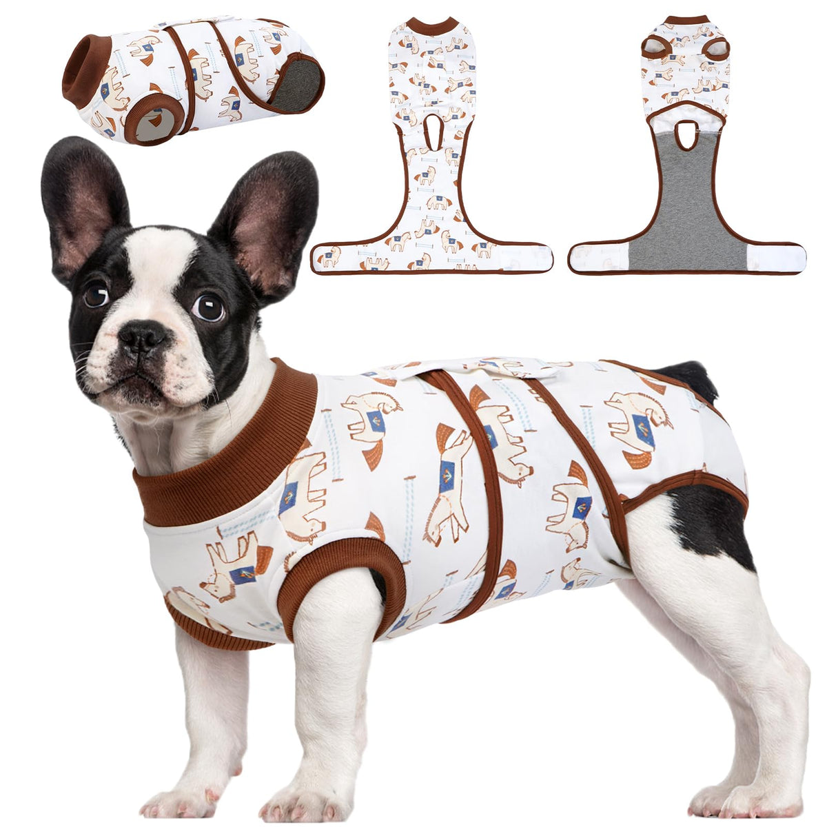 Kuoser dog recovery suit front view protects incisions and aids gentle post-surgery wear