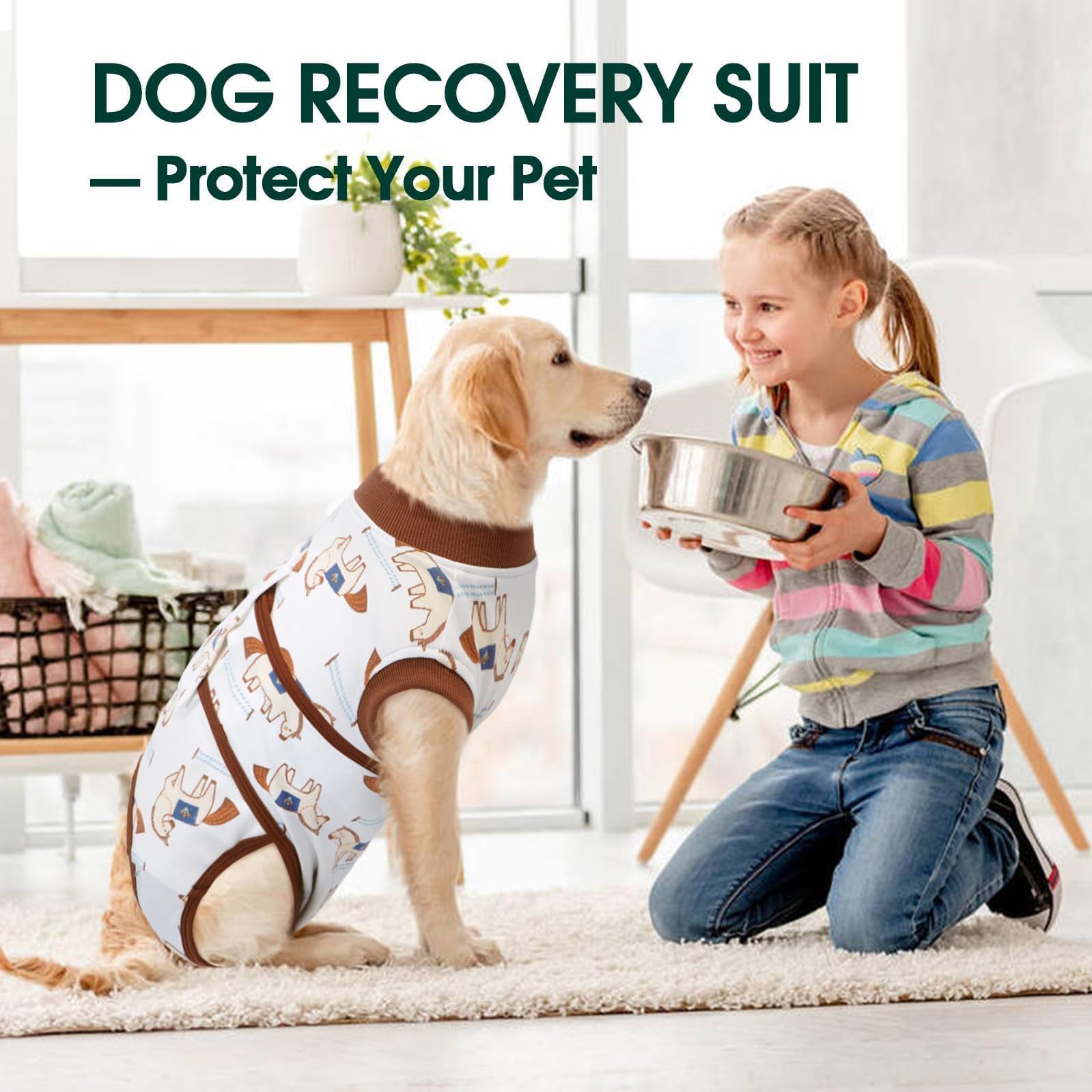 Kuoser dog recovery suit size XS-2XL supports post-surgery healing at home