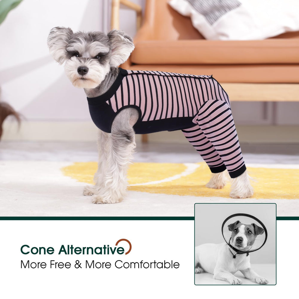Kuoser Dog Recovery Suit Pink L abdominal cover protects the wound area with soft fabric