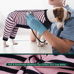 Kuoser Dog Recovery Suit Pink L elbow protector offers extended sleeve for joint-area protection