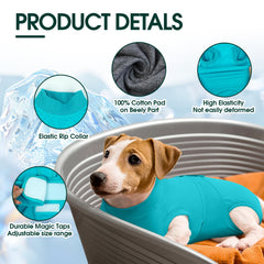 Kuoser dog recovery suit potty-opening detail enabling easy on-the-go relief.