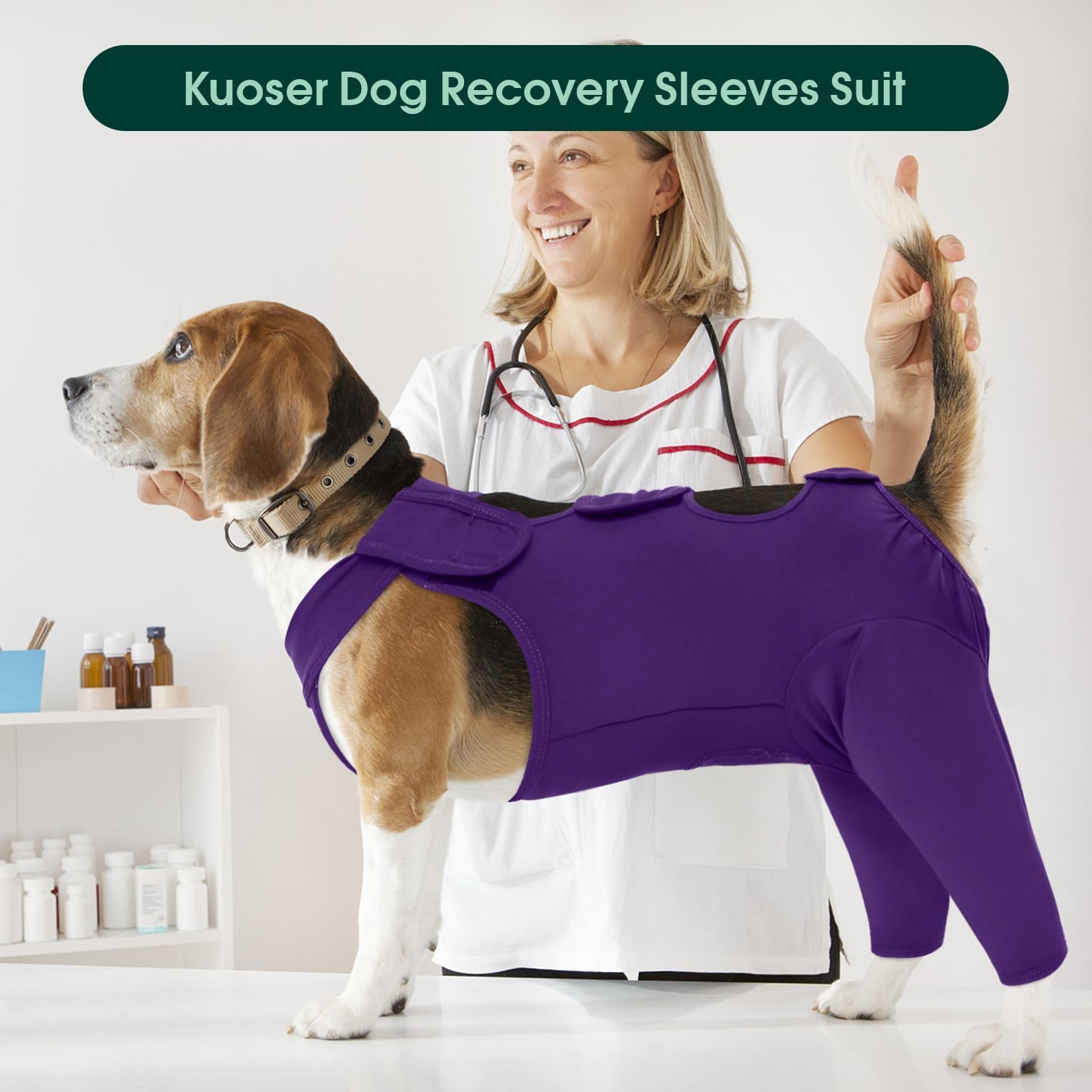 Kuoser dog recovery suit size guide chest girth reference